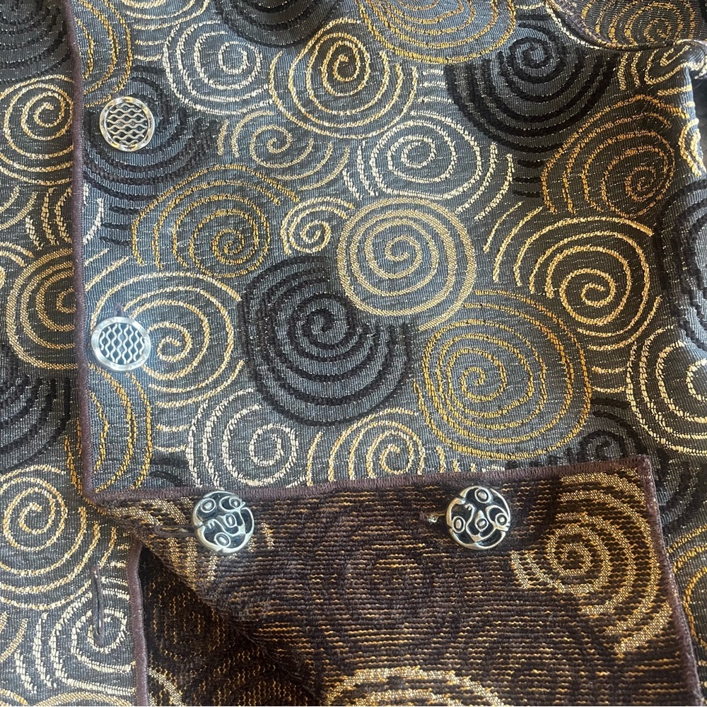 Reversible Spiral Patterned Jacket - Brown And Go… - image 7